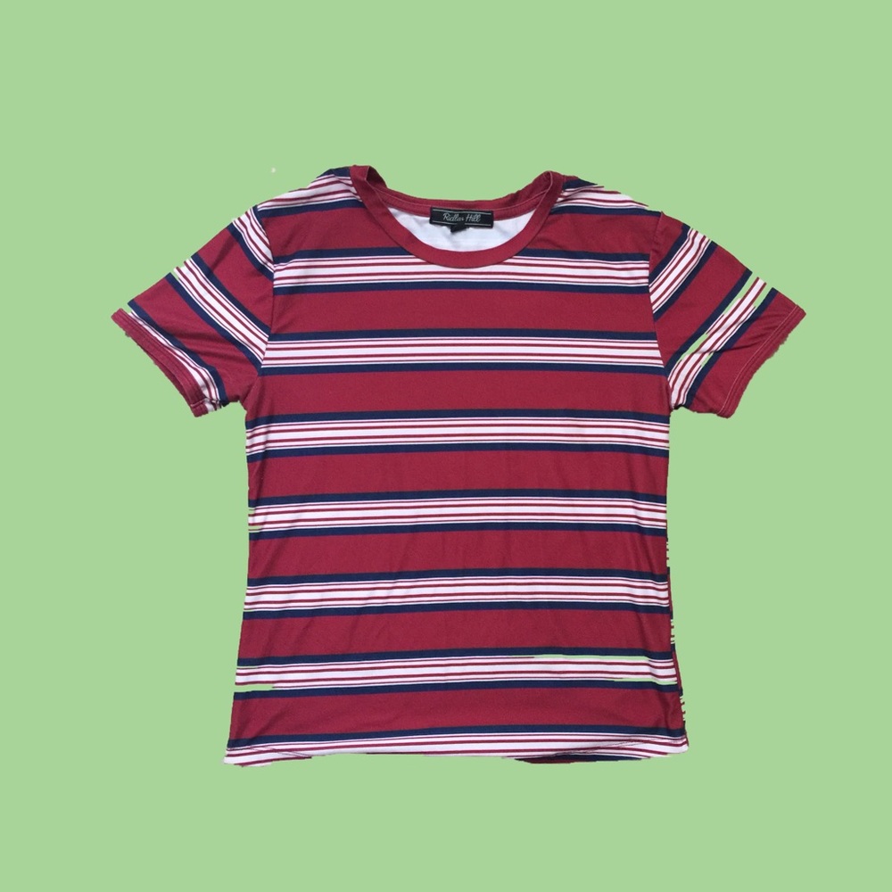 Round Neck Striped Medium Tee Shirt